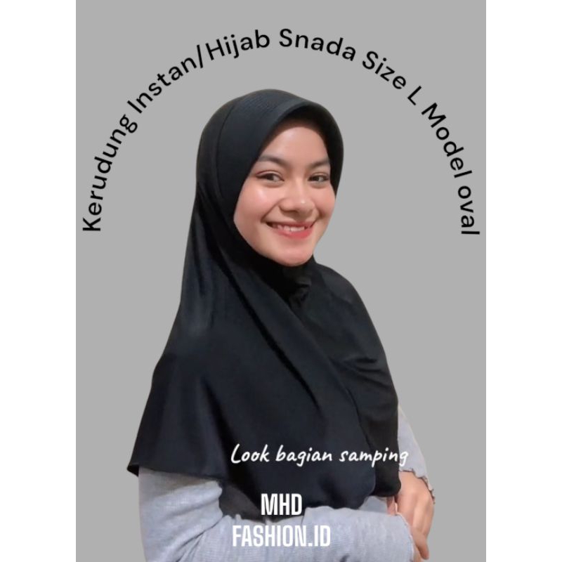 Mhd- Kerudung Bergo Pet Tebal Size L Model oval