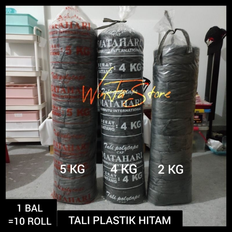 

(1 BAL = 10 ROLL) Tali Plastik Rafia Hitam 2kg 4kg 5kg cap Matahari