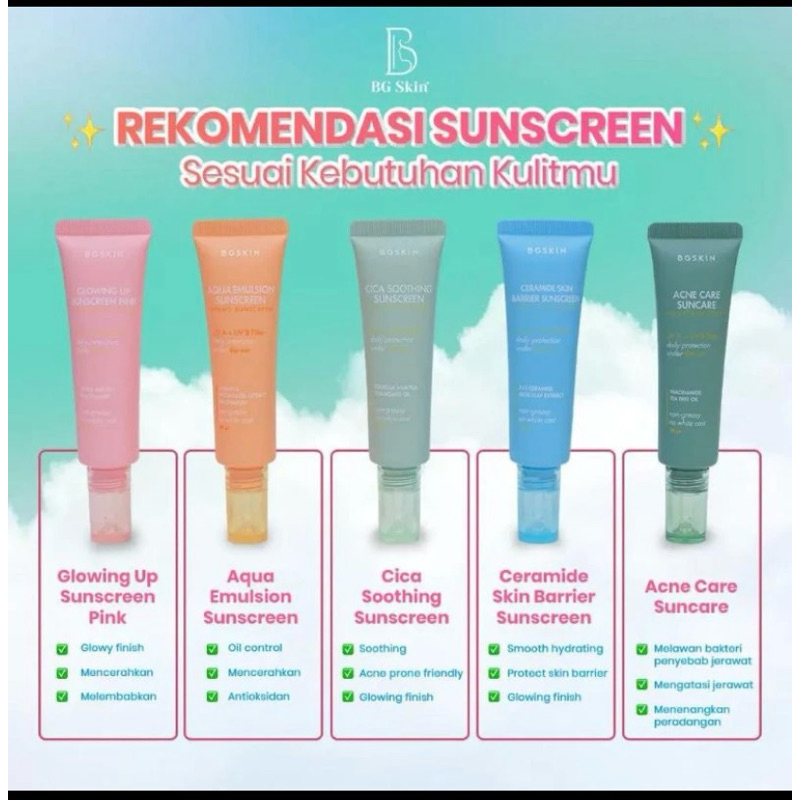 BG Skin sunscren beauty glow, sunscren acne glow