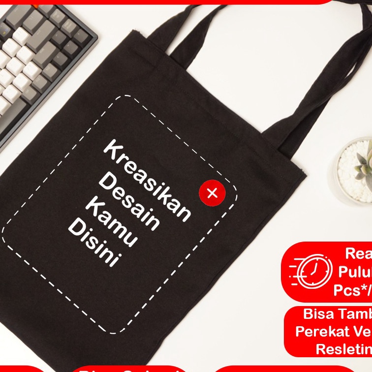 Sale Sablon Totebag  Custom Totebag Kanvas Premium Se Jadi Full Color