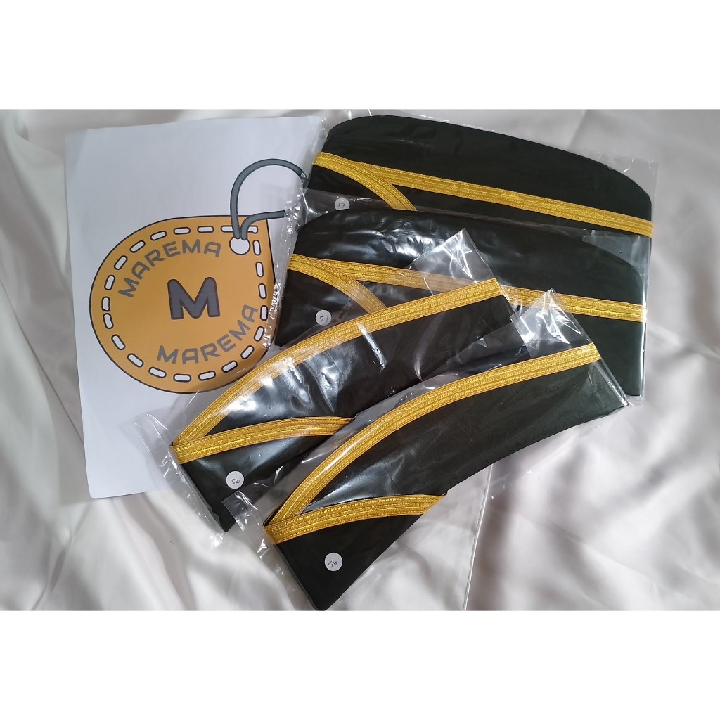 Atribut dinas militer / peci mud perwira lis gold (mas) / tanpa pin / topi mud / bivak mud TNI AD AL