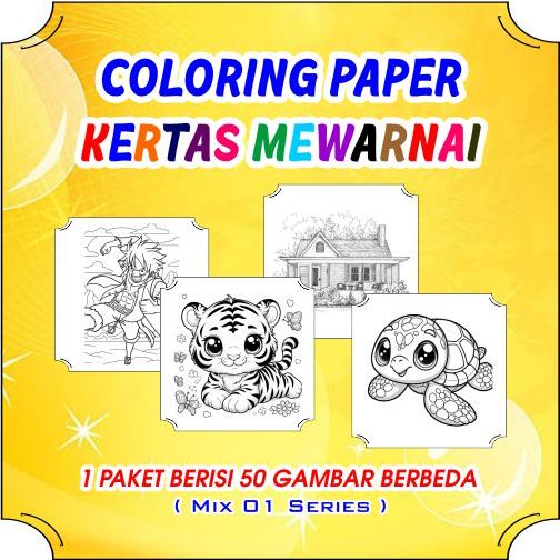 

KERTAS MEWARNAI, PAKET MIX 1 ISI 50 PCS GAMBAR BERBEDA