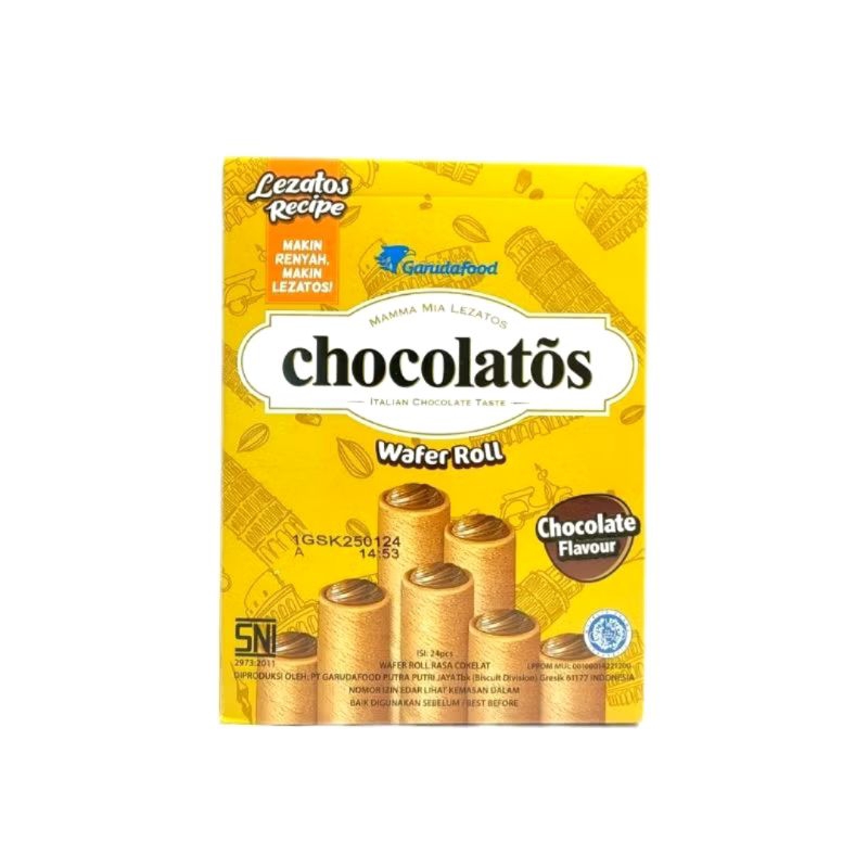 

Chocolatos Wafer Stik Rol 6.5gr X 24pcs/ Chocolatos Roll Coklat/Chocolatso Stik Roll