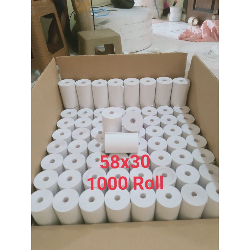 

kertas thermal 58x30 paket 1000 Roll ( 10 karton )