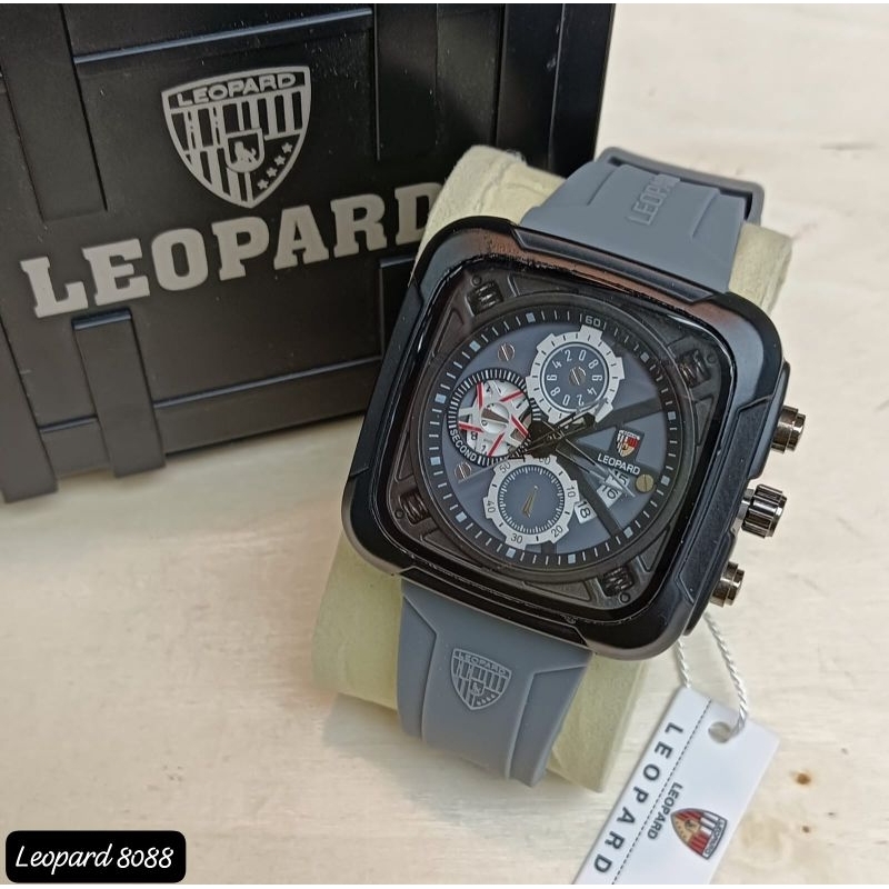 Jam tangan leopard pria original rubber