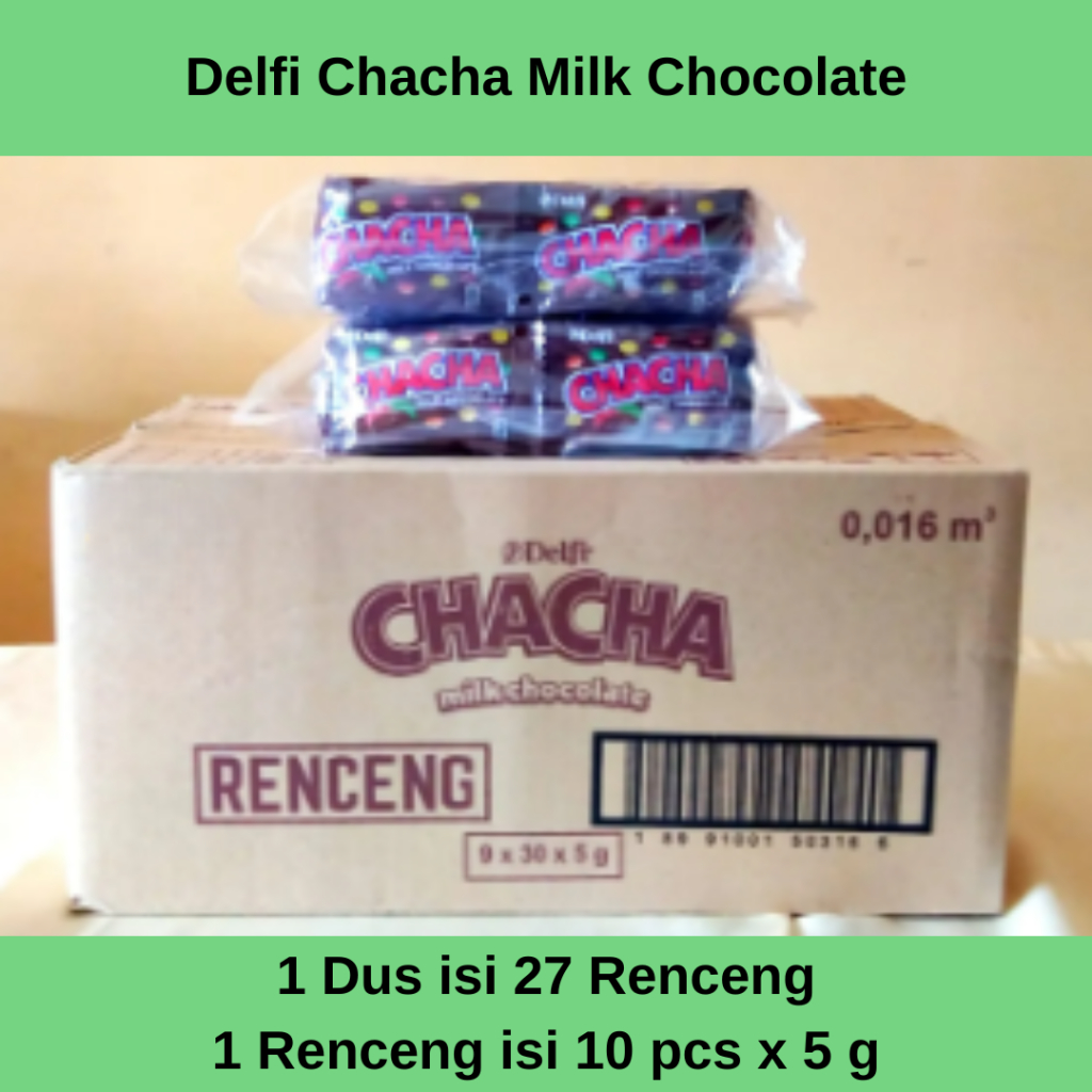 

Delfi Chacha Milk Chocolate 1 Dus 27 Renceng 5 g x 270 pcs