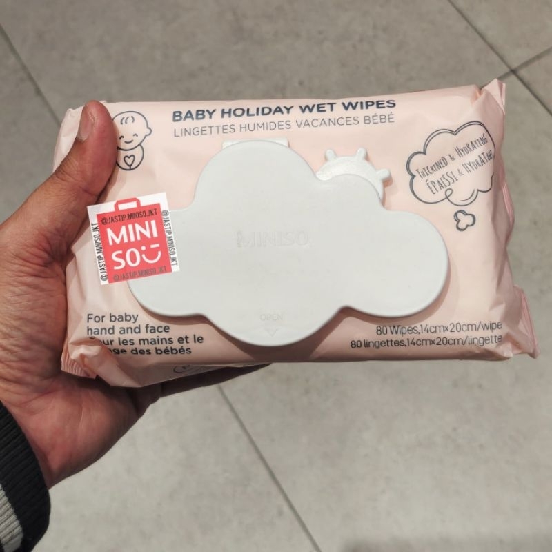 MINISO 🆕 Baby Holiday Wet Wipes / Tissue Basah Bayi (80 Sheets)