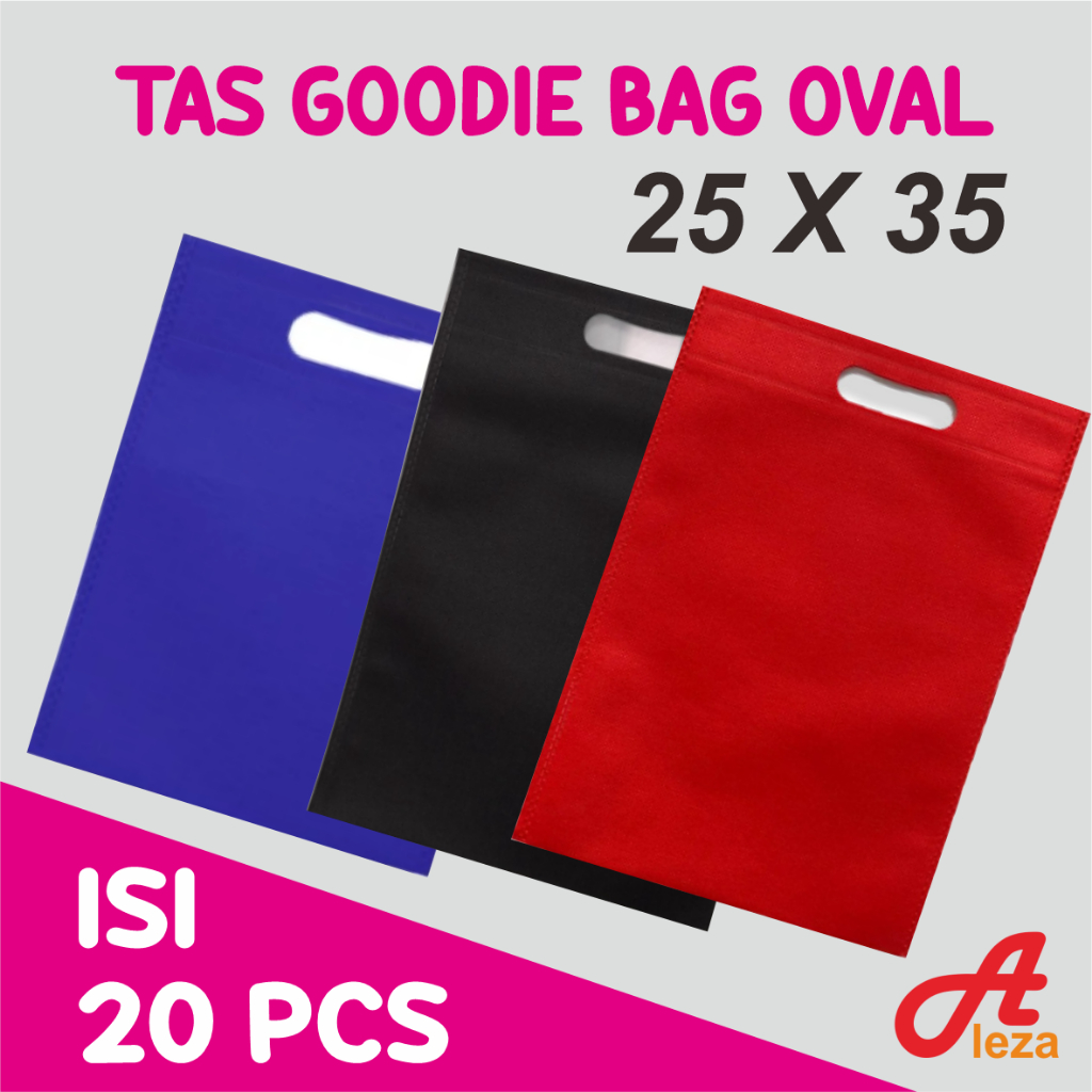 

Goodie bag oval 25x35 cm / tas spundbond oval / tas kain / Tas Kain Kanvas Spunbond isi 20 Pcs