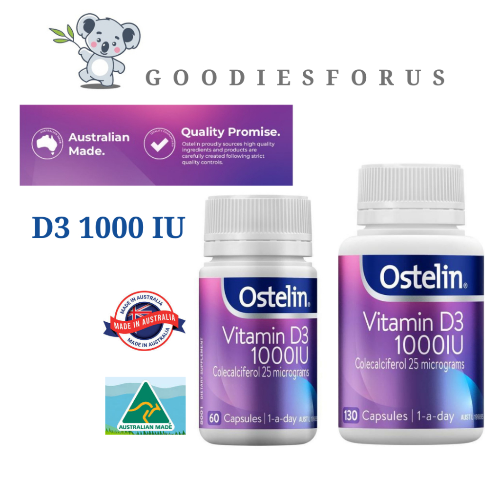 Ostelin Vitamin D3 1000IU isi  60  - 130  kapsul/Ostelin D3 1000 Australia/D3 Remaja Dewasa
