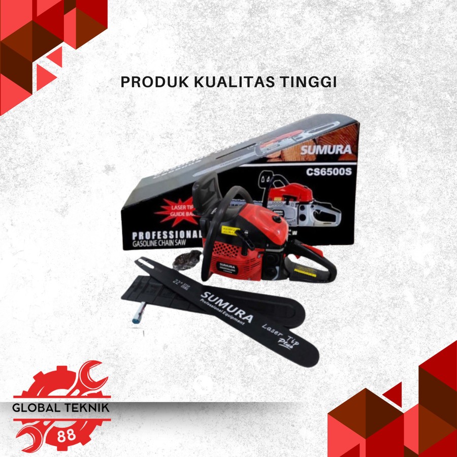 SUMURA Chainsaw CS 6500 S Mesin Gergaji Rantai CS6500S 22 Inch TERMURA