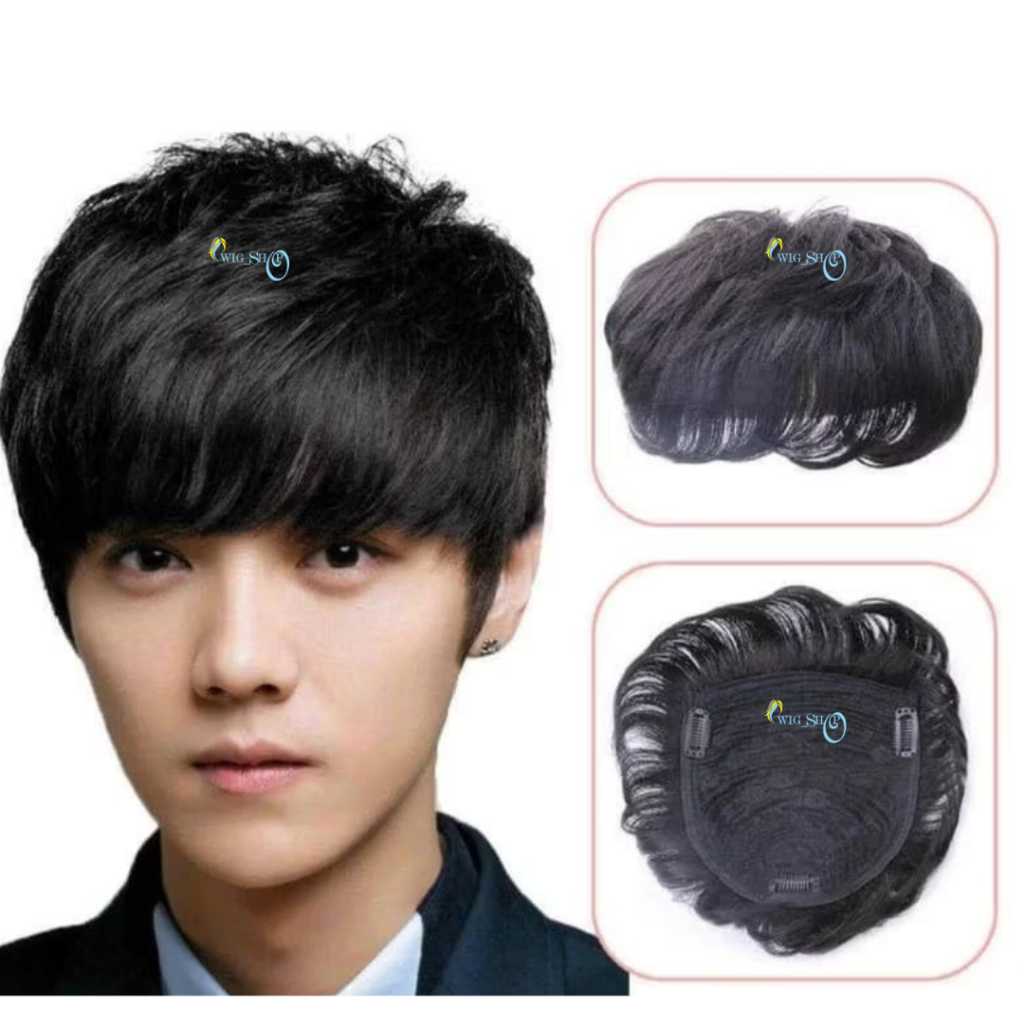 Tutup Botak Pria / Rambut Palsu Penutup Botak Pria / Toupee / Toupee Premium/ Wig Toupee Penutup Bot