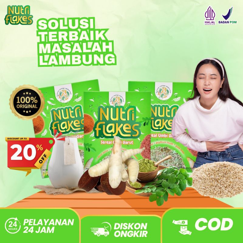 

Nutriflakes - Sereal Umbi Garut Menu Sehat Bantu Jaga Berat Badan Ideal dan Kolesterol B