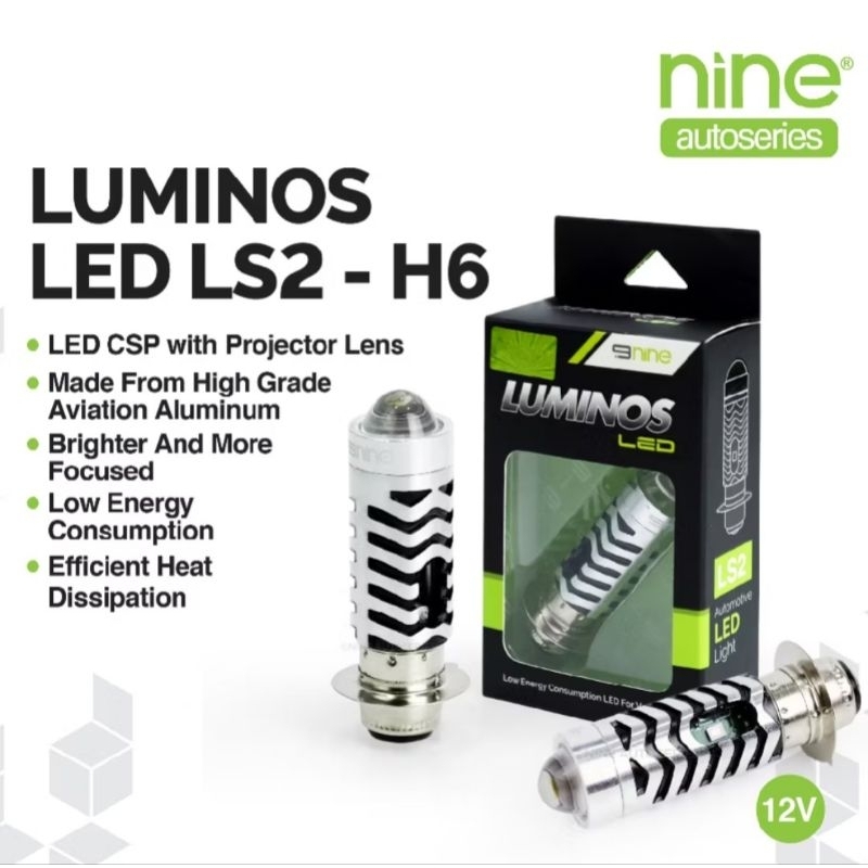 Lampu Utama Led Motor H6 Universal Luximos Nine Laser LS2 Bebek Matik