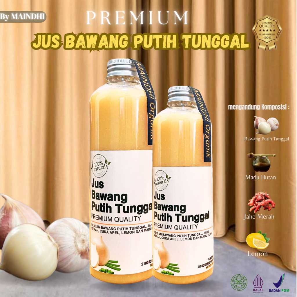 

Jus Bawang Putih Tunggal Jahe Merah Lemon Madu Hutan Cuka Apel BAHAN ALAMI