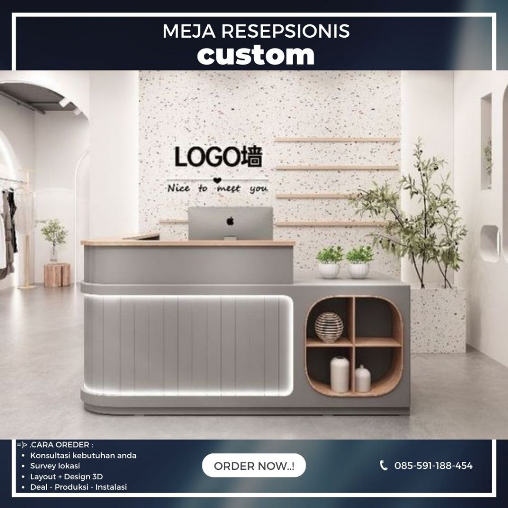 Meja resepsionis minimalis