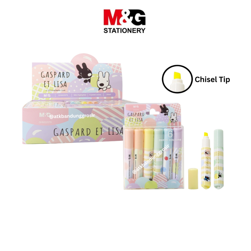 

Highlighter Textliner Mini M&G Gaspard Et Lisa 6 Warna Pastel Penanda Tulis Lucu #QHM22579 – Set ( 6 Warna )
