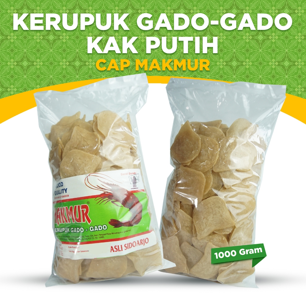 

KERUPUK MENTAH CAP MAKMUR, KERUPUK GADO - GADO KAK PUTIH RENYAH GURIH TANPA DIJEMUR