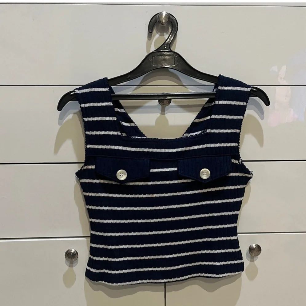 Crop top sexy baju belang preloved bekas