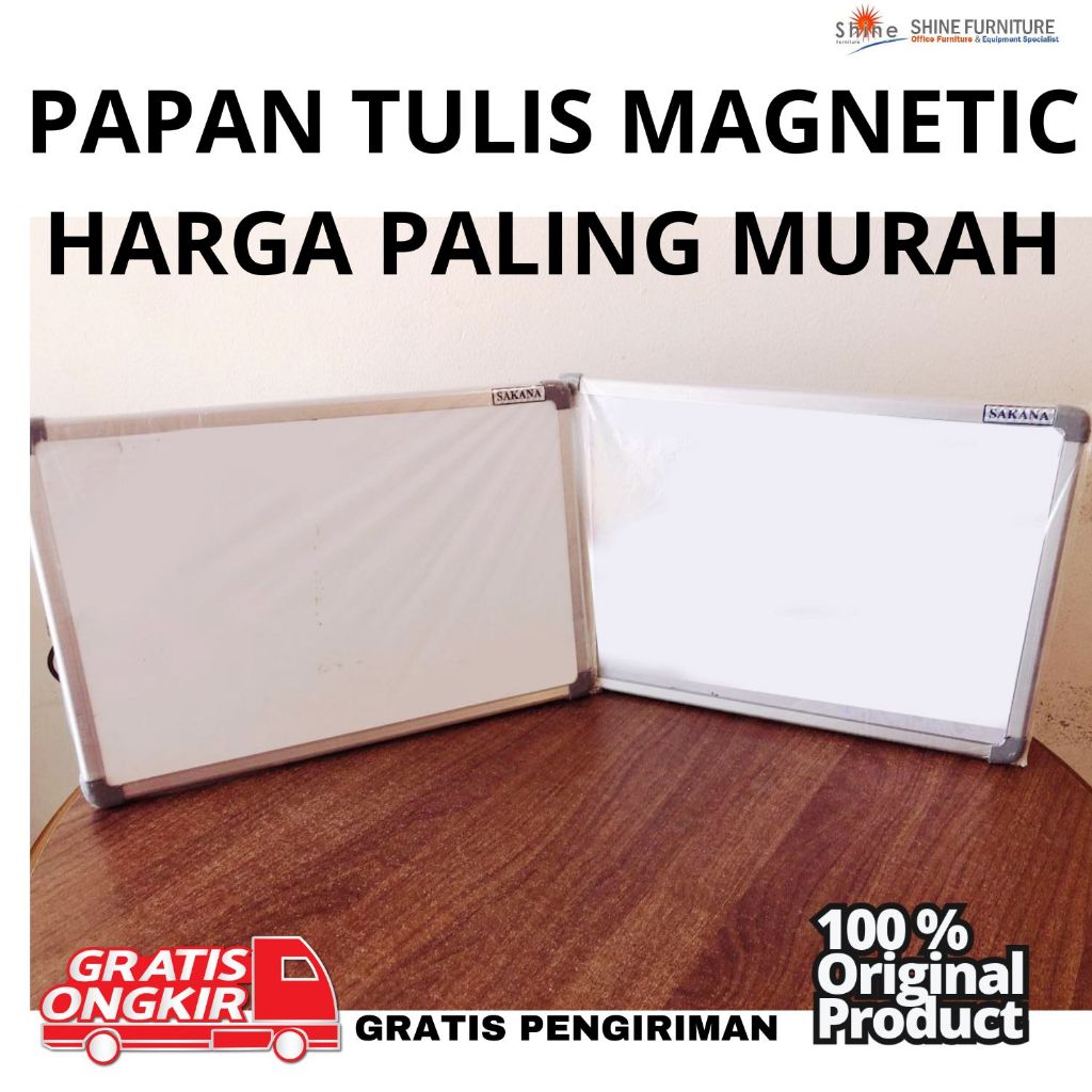 

Papan Tulis Whiteboard / White Board Gantung Magnet Single Face