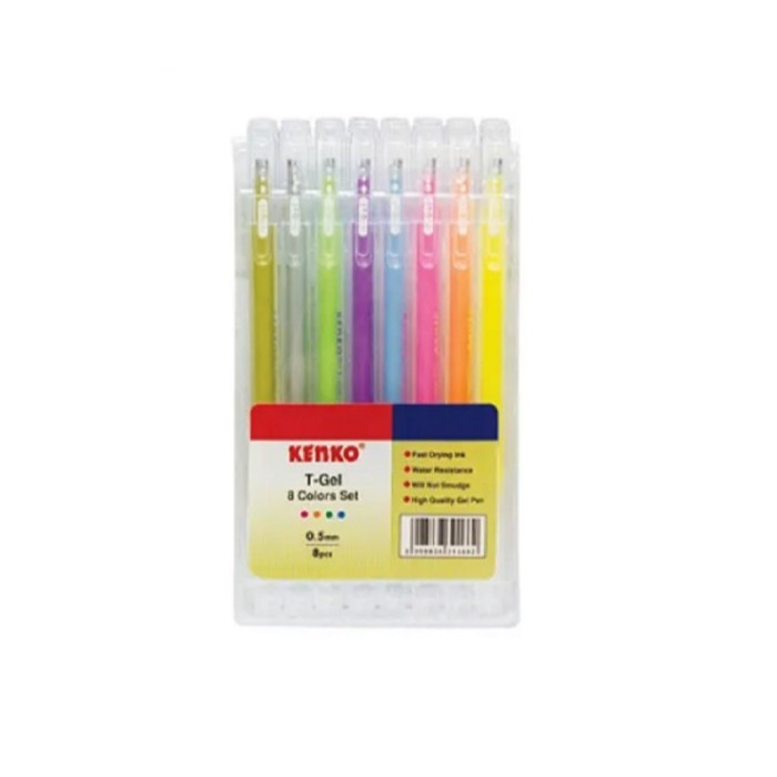 

Pulpen Kenko T-Gel 8 Colors Set, Pulpen Kenko 8 warna