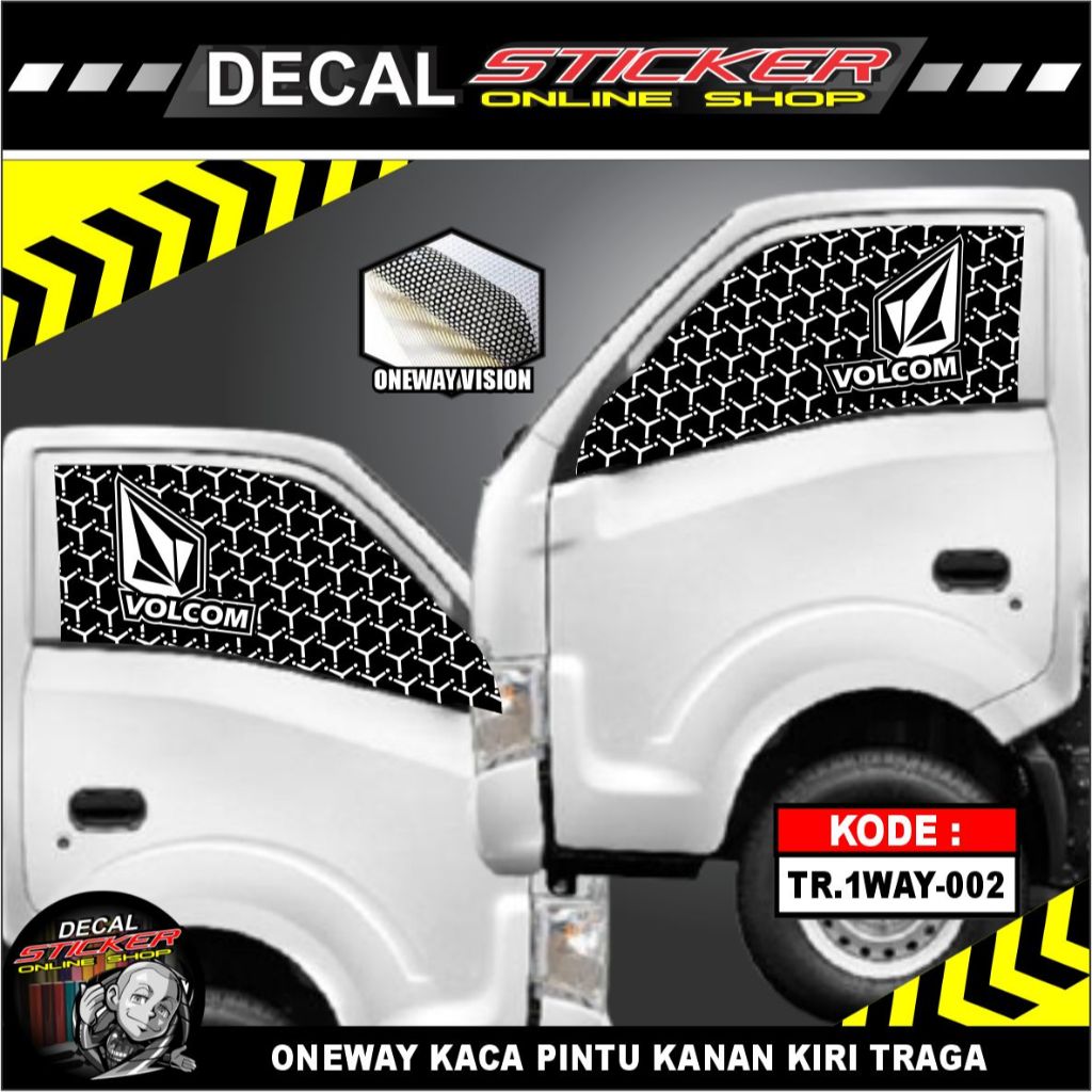 STIKER ONEWAY KACA SAMPING MOBIL PICKUP TRAGA
