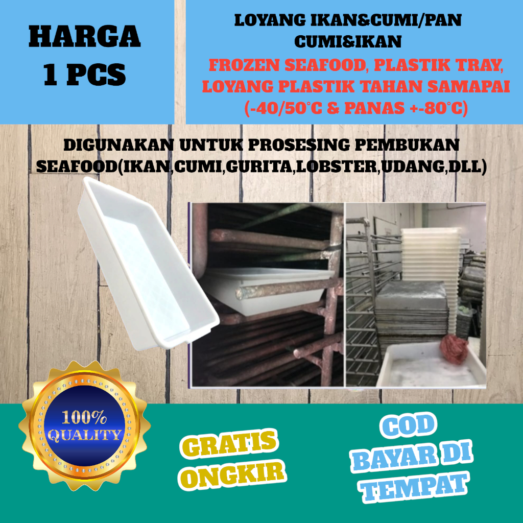 LOYANG PLASTIK BEKU IKAN & CUMI / PAN IKAN & CUMI TEMPAT PEMBEKUAN IKAN & CUMI WADAH IKAN & CUMI LOY
