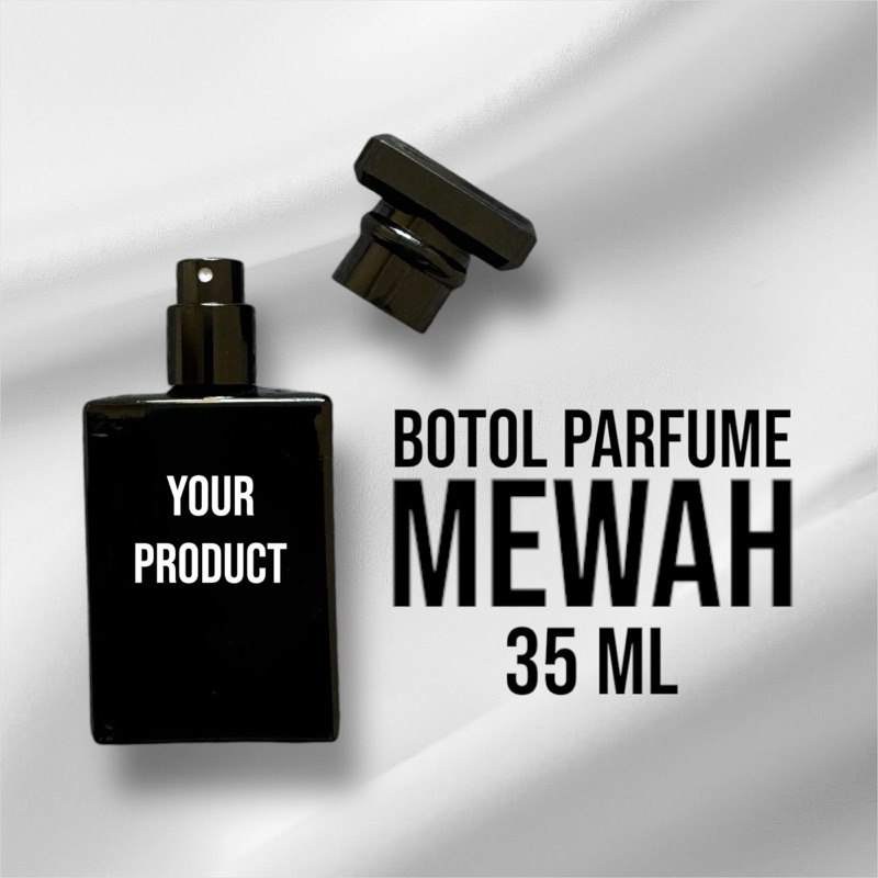 Botol parfume mewah kaca / Botol parfume hitam / Botol parfum 35 ml