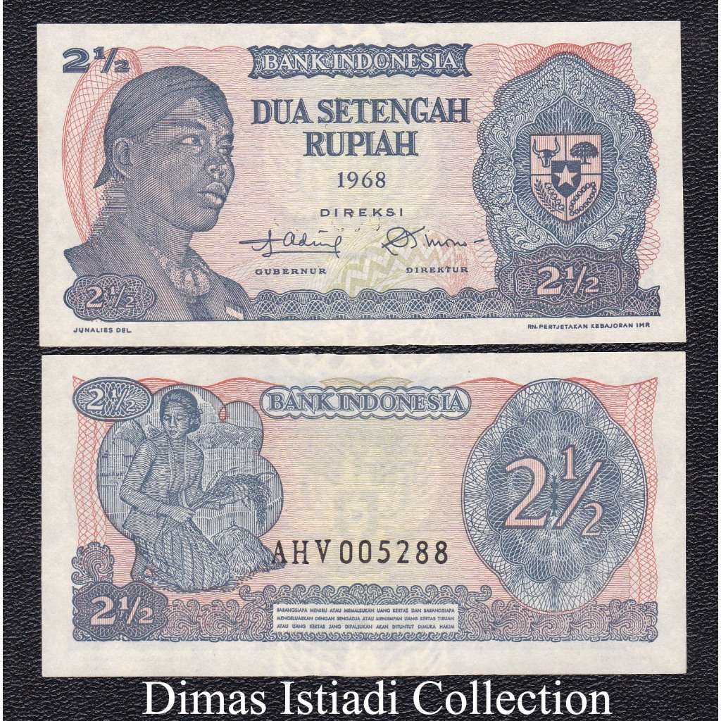 Uang Kuno 2 1/2 Rupiah 1968 Sudirman