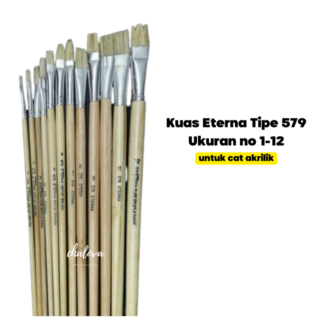 

[PCS] KUAS LUKIS CAT AKRILIK DAN CAT MINYAK ETERNA BRUSH NO 1-12 / KUAS MELUKIS ART ETERNA