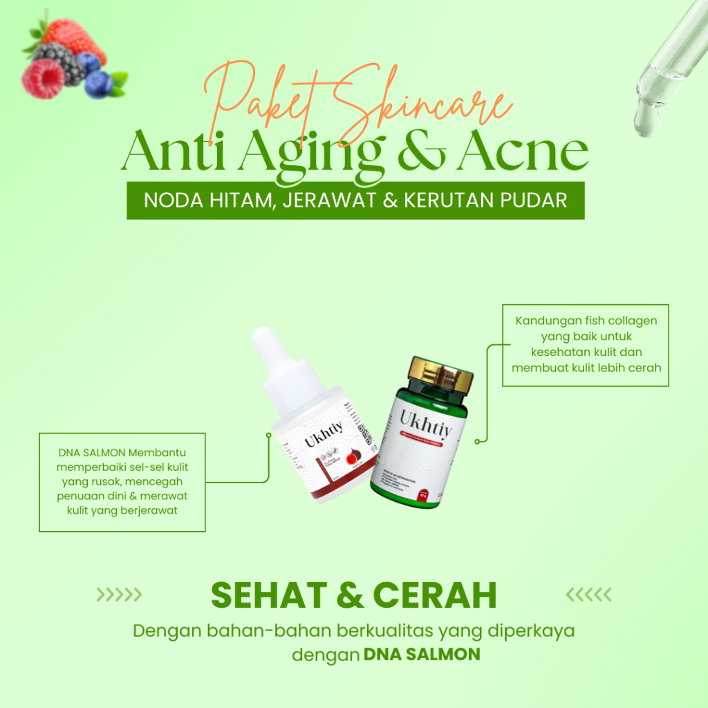 (UKHTIY PAKET) Ukhtiy Collagen + Ukhtiy Serum - Anti Aging, Acne & Dark Spot