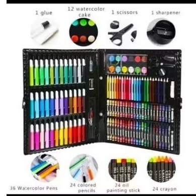 

Art Set 150 pcs pensil warna crayon set krayon set peralatan melukis pensil warna set