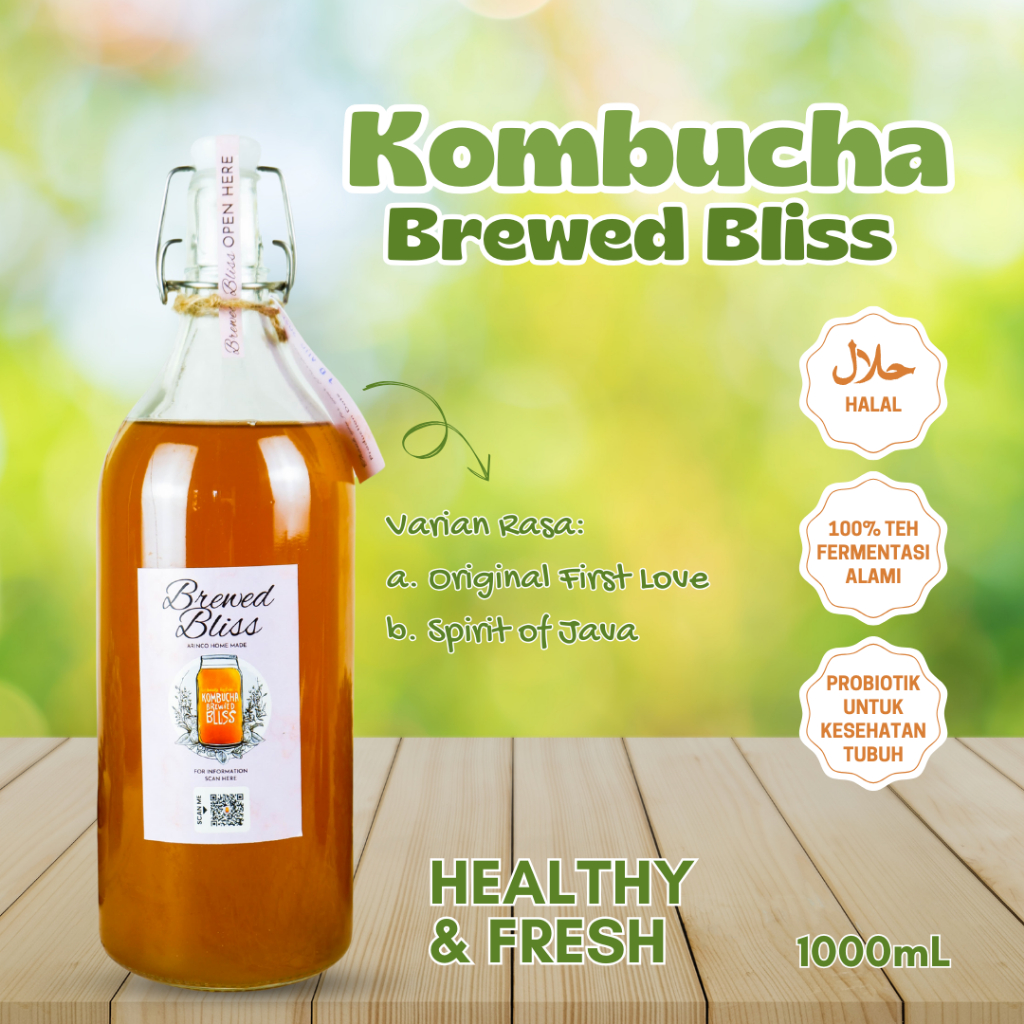 

Kombucha 1000mL Botol Kaca by Kombucha Brewed Bliss