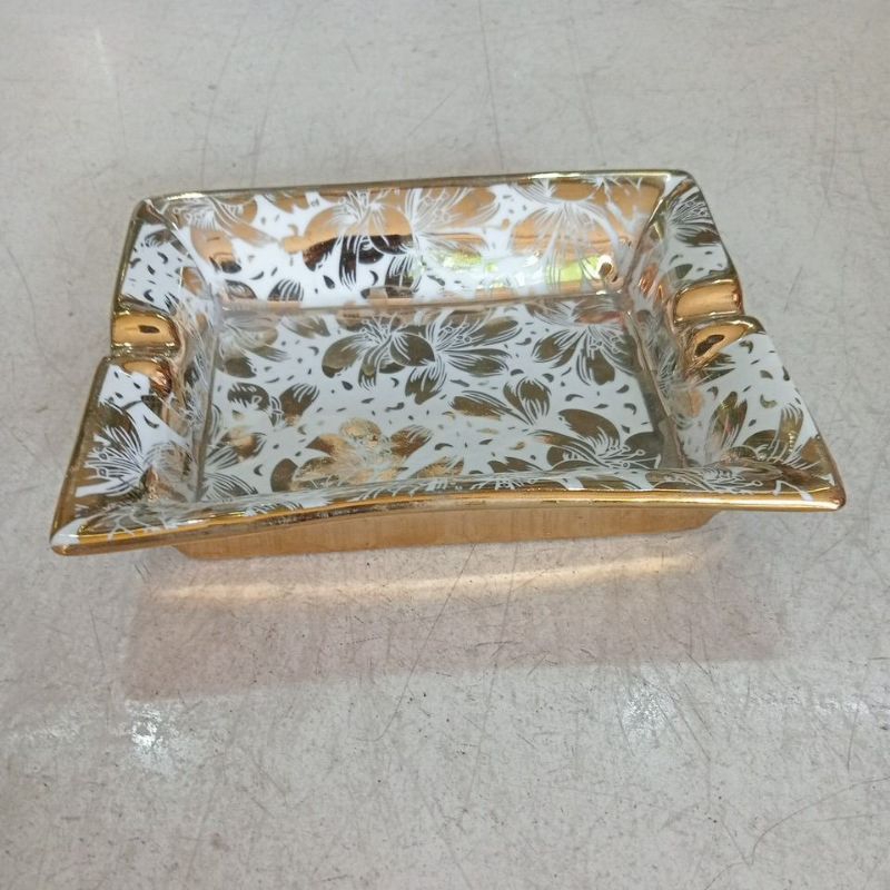 asbak rokok keramik gold