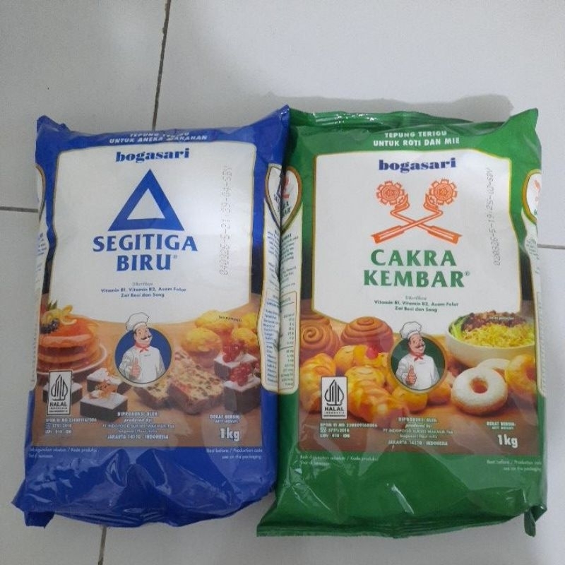 

Bogasari Tepung Cakra Kembar Segitiga 1kg EXP 2026