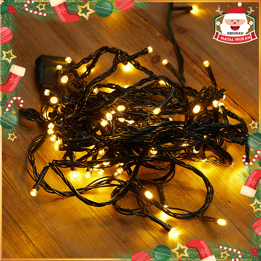 Lampu tumblr/lampu natal led/tumblr light/tumblr led 7warna lancip/roket/100led/Kabel Hitam Hiasan
