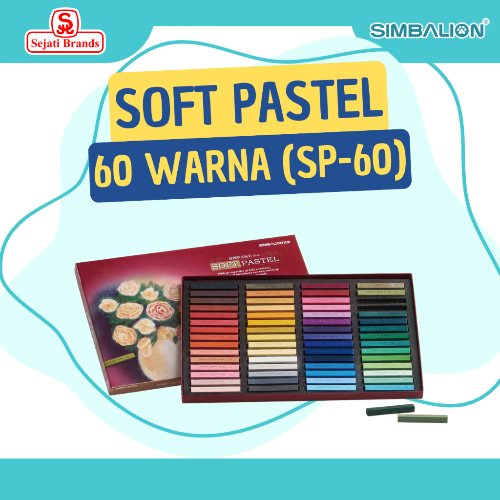 

Simbalion Soft Pastel SP-60 Colors/ Hair Chalk/ Kapur Cat Rambut/Pewarna Rambut temporary Krayon/ soft pastels crayon/ krayon pastel