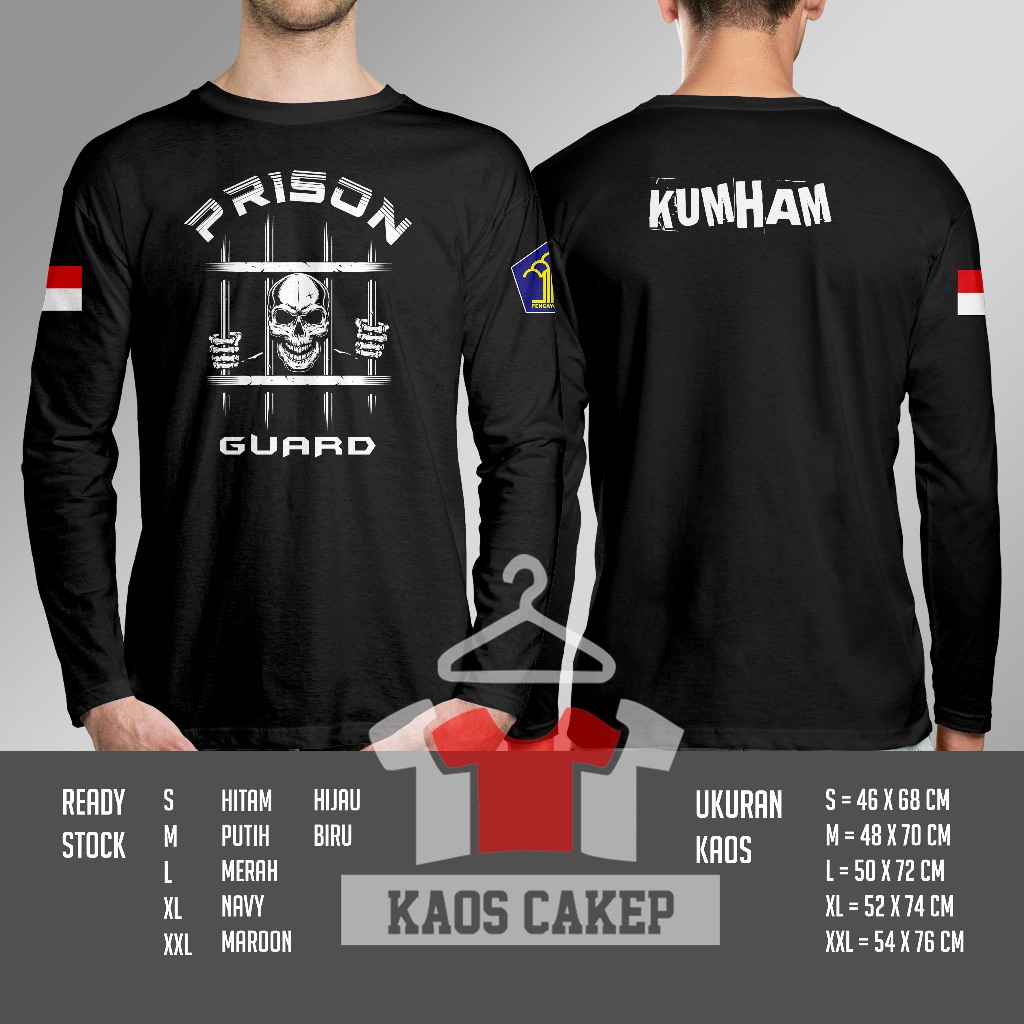 Kaos Prison Guard KEMENKUMHAM Lengan Panjang Baju Distro