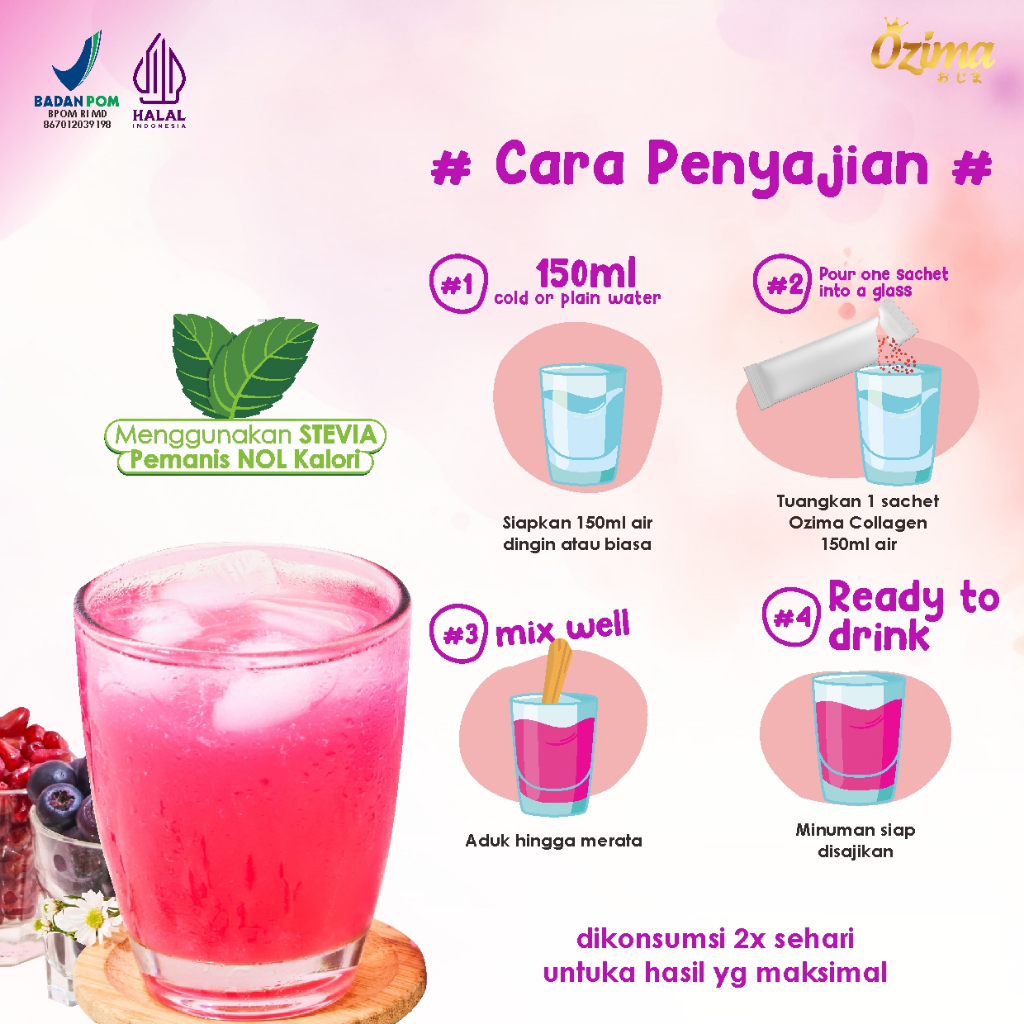 Moonieshopline Ozima Gluta Collagen Drink Ikan Salmon Collagen Tripeptide Kolagen Drink Collagen Dna