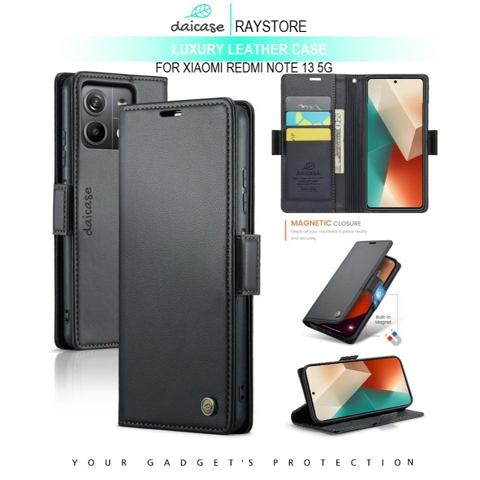 XIAOMI REDMI NOTE 13 5G FLIP LEATHER CASE PREMIUM-FLIP WALLET CASE UNTUK XIAOMI REDMI NOTE 13 5G