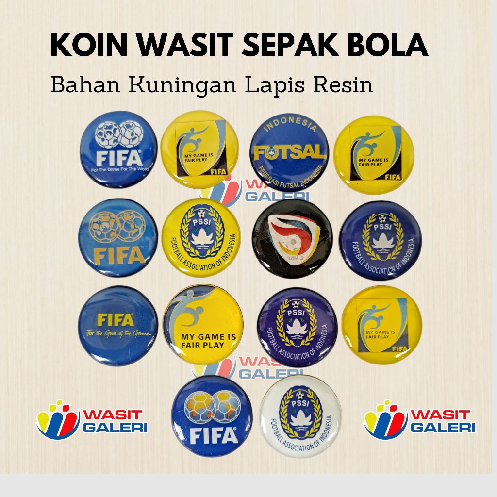 KOIN TOS/KOIN WASIT SEPAK BOLA / FUTSAL (BAHAN KUNINGAN LAPIS RESIN)