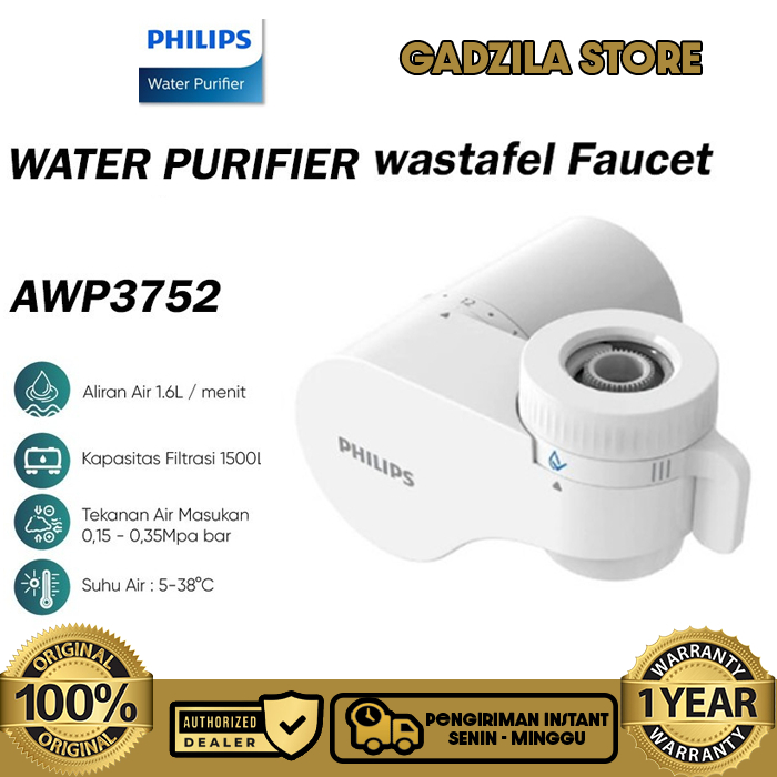 PHILIPS AWP3752 Water Purifier On Tap Genuine Water Purifier With A Wastafel Premium Faucet Filter P