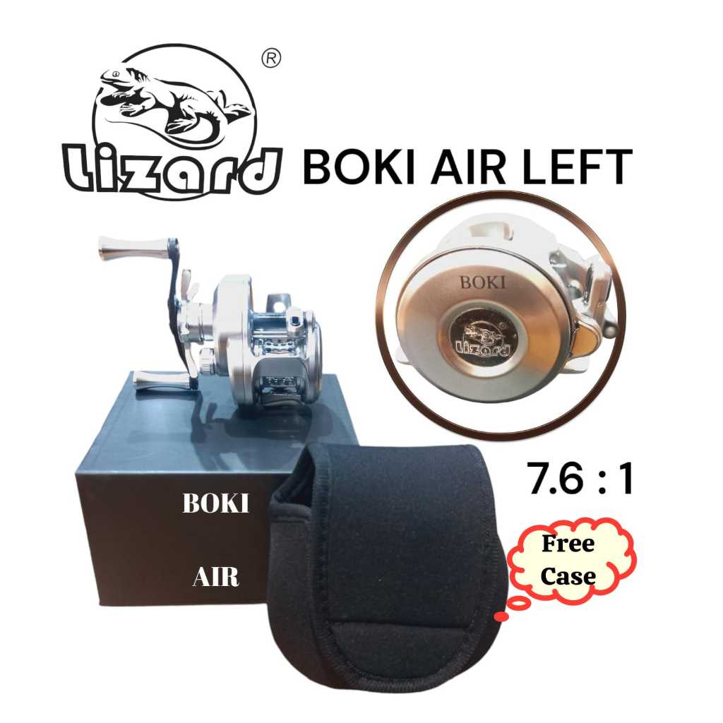 Reel Bait Casting Lizard Boki Air Left 7.6:1 -Handle Kiri