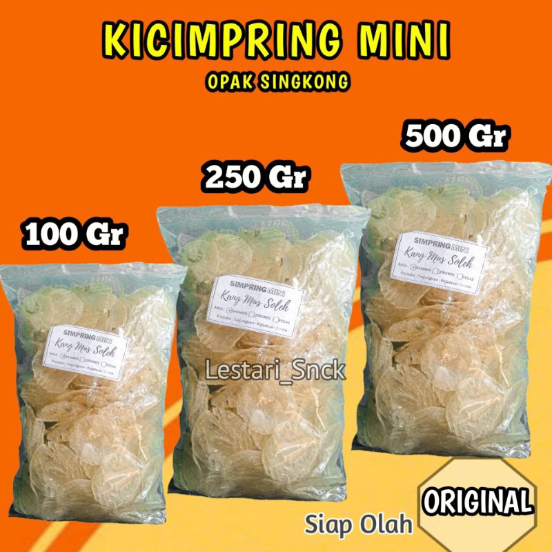 

KICIMPRING MINI MENTAH 500GR / OPAK SINGKONG CEMILAN RENYAH SIAP OLAH