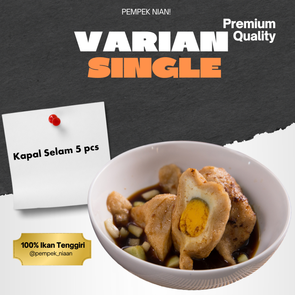 

Pempek Kapal Selam 5 I Pempek Jumbo Premium I 100% Ikan Tenggiri - Telor Utuh I Pempek Nian!