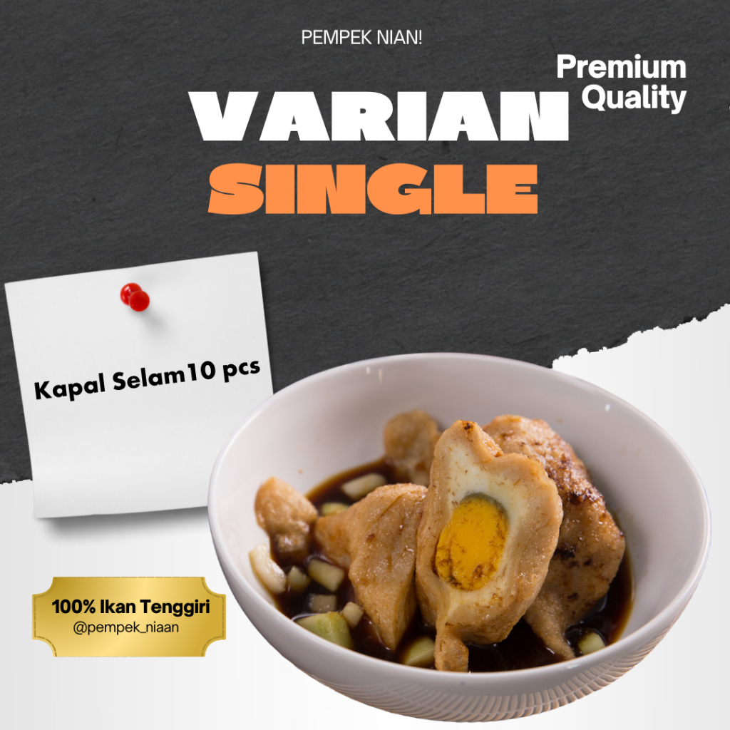 

Pempek Kapal Selam 10 I Pempek Jumbo Premium I 100% Ikan Tenggiri - Telor Utuh I Pempek Nian!