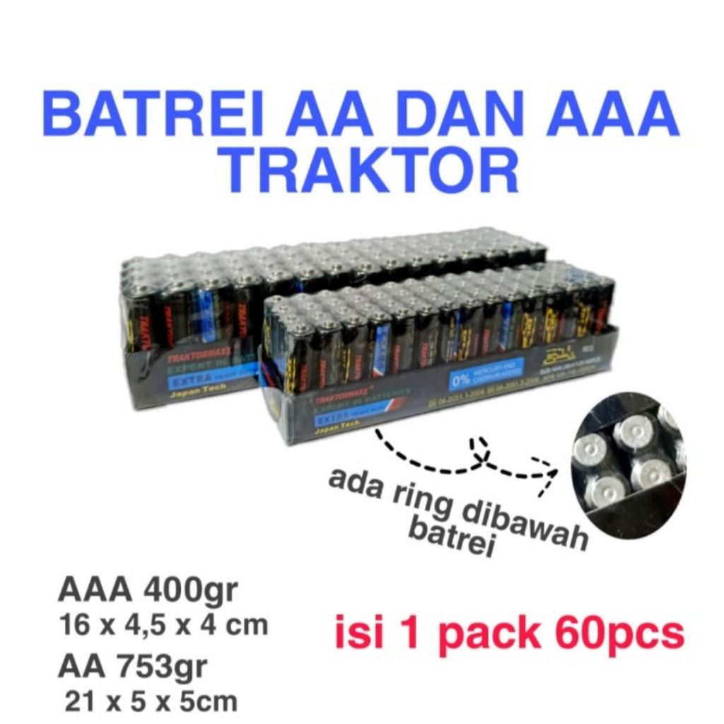 SINARCAHAYA2024 - Baterai / Bateray / Battery AAA Traktor & Baterai AA Traktor 4 buah