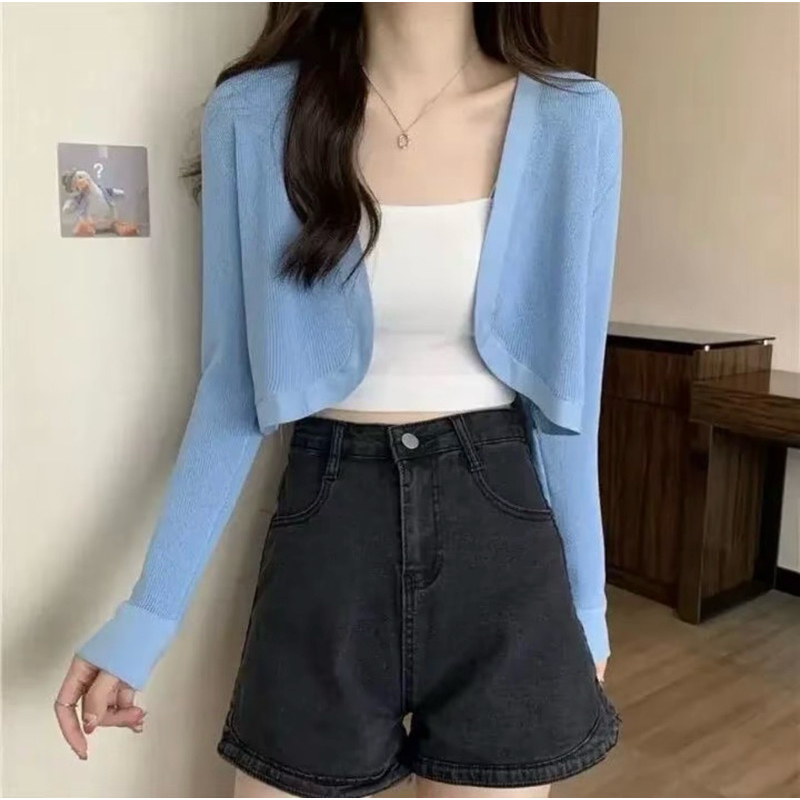[PREMIUM] Cardigan rajut crop korea style import / cardigan wanita long sleeve knitwear atasan top o