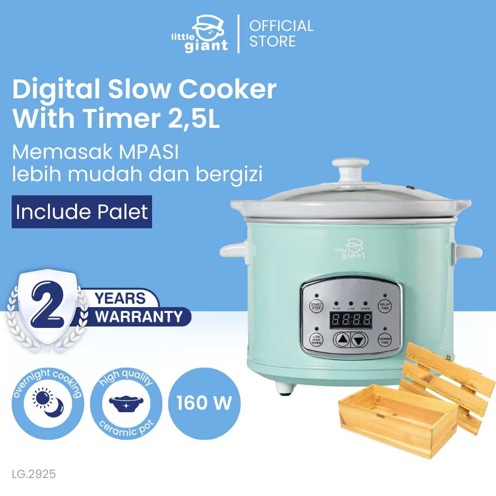 Little Giant Digital Slow Cooker With Timer 2.5 Liter (INCLUDE PALET) | Pemasak pelan | pemasak sup 