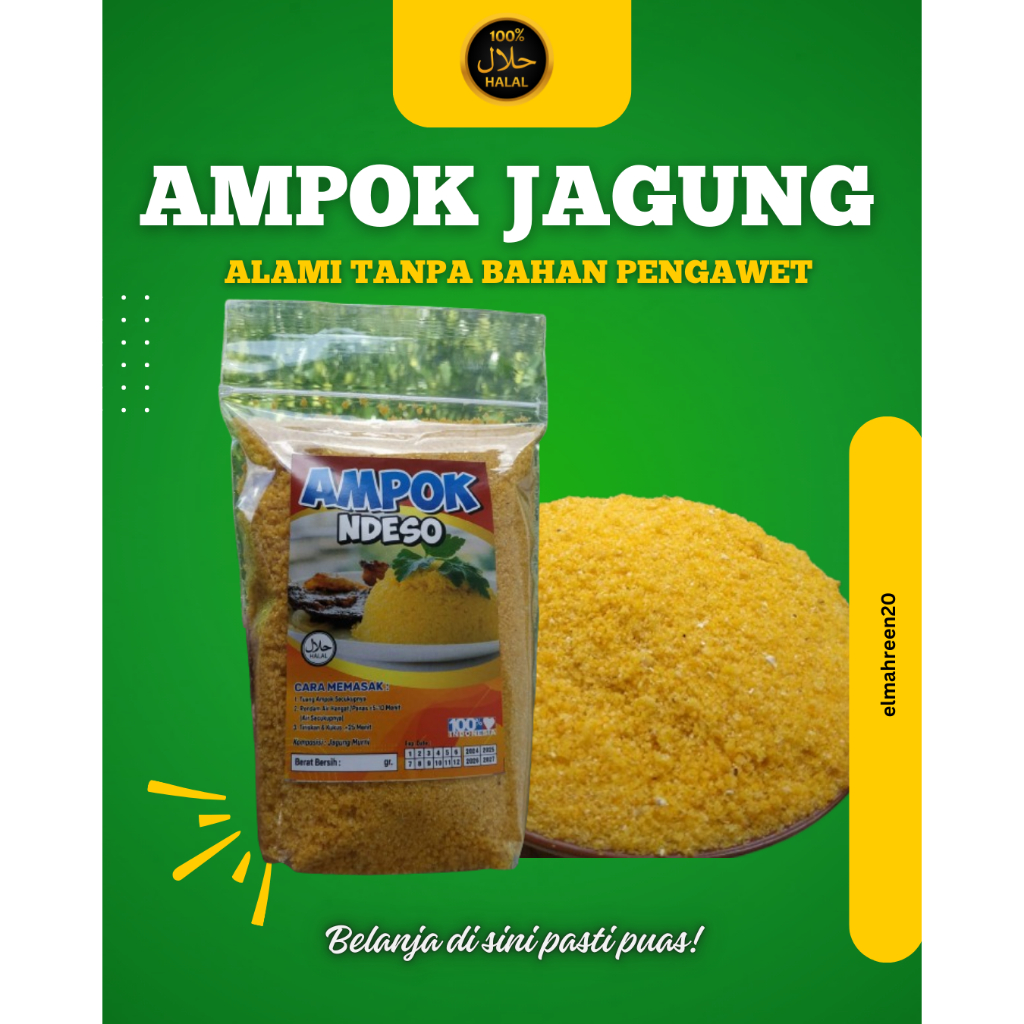 

Nasi jagung / nasi ampok terlaris 250 gram,masa kadaluarsa 7 bulan setelah terima