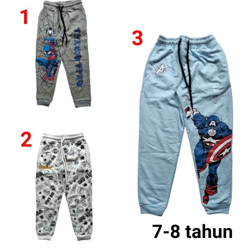 Celana Jogger anak laki cowo Nevada 7 8 tahun joger training super hero full tag